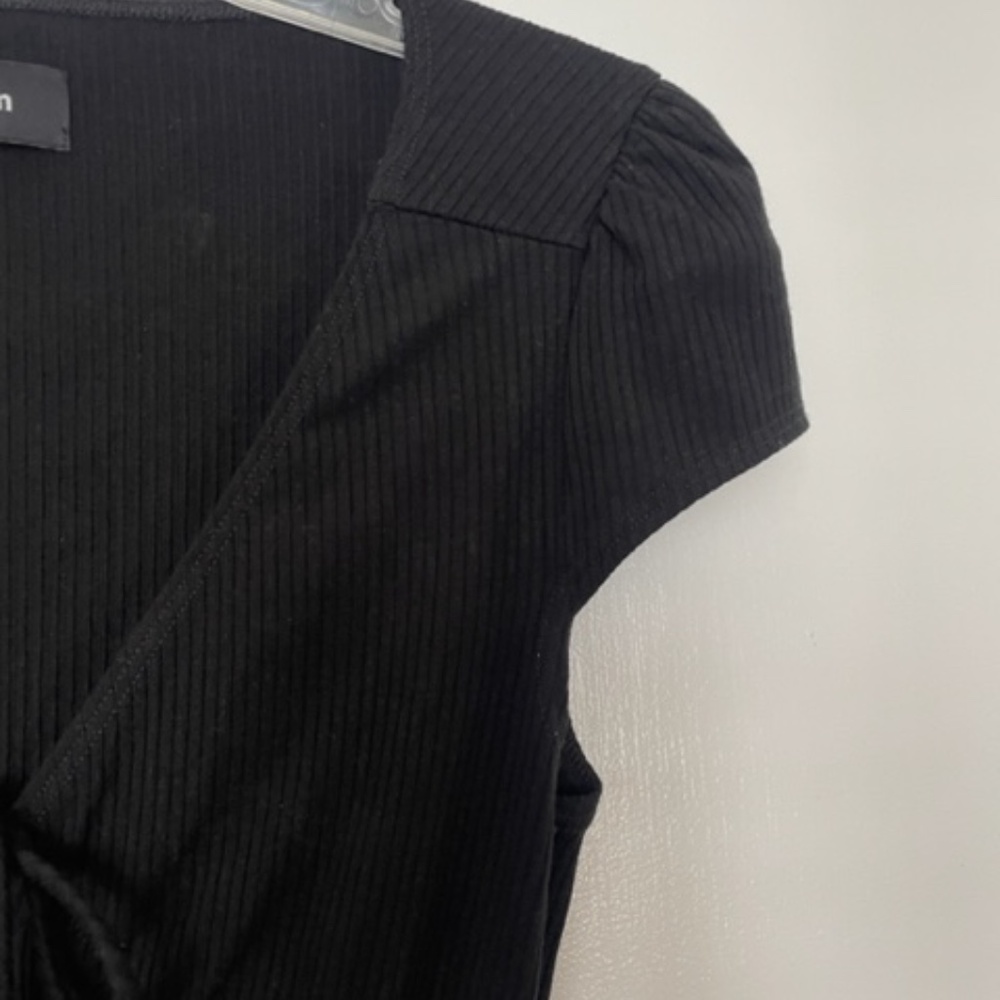 Reformation Margie Black Ribbed Mini Dress EUC - Picture 5 of 10